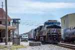 172 passes the Yard Tower as it leaves town